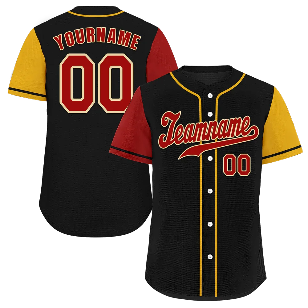 Custom Black Two Tone Brown Authentic Baseball Jersey - Coolcustomize