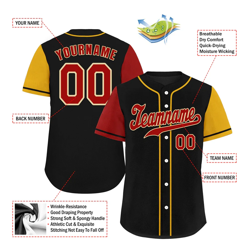 Custom Black Two Tone Brown Authentic Baseball Jersey - Coolcustomize
