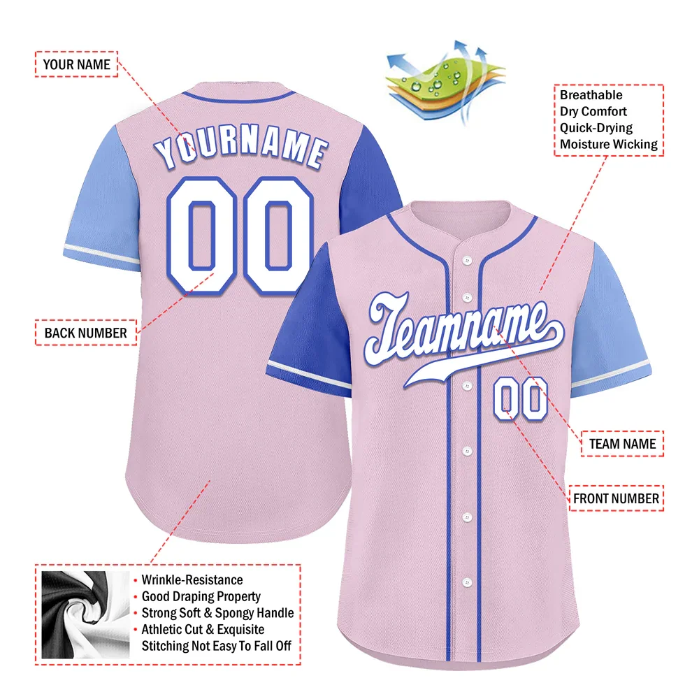 Custom Pink Two Tone White Authentic Baseball Jersey - Coolcustomize