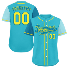 Custom Aqua Two Tone Blue Authentic Baseball Jersey