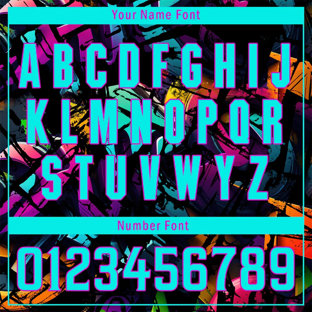 Custom Colorful Graffiti Pattern Aqua Authentic Baseball Jersey - Coolcustomize