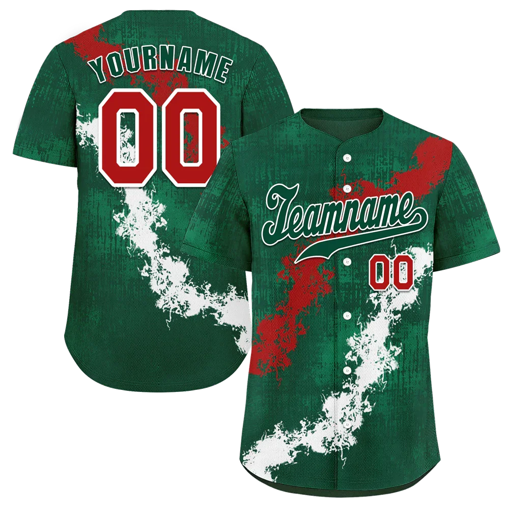 Custom Green Graffiti Pattern Green Authentic Baseball Jersey - Coolcustomize