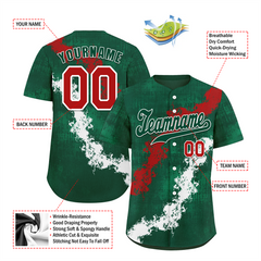 Custom Green Graffiti Pattern Green Authentic Baseball Jersey