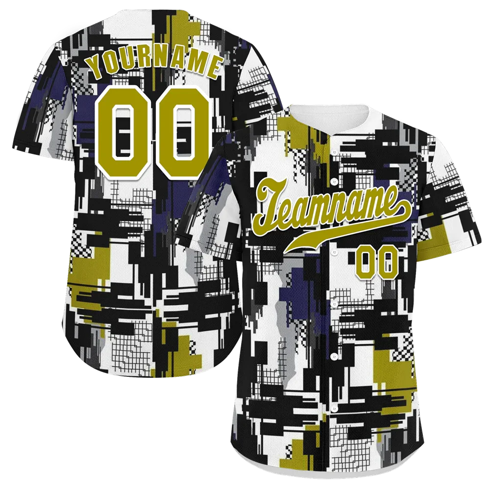 Custom Colorful Graffiti Pattern Orange Authentic Baseball Jersey - Coolcustomize