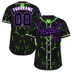 Custom Black Graffiti Pattern Black Authentic Baseball Jersey