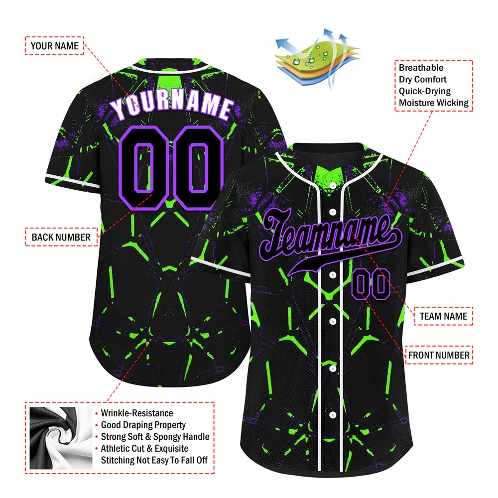 Custom Black Graffiti Pattern Black Authentic Baseball Jersey - Coolcustomize