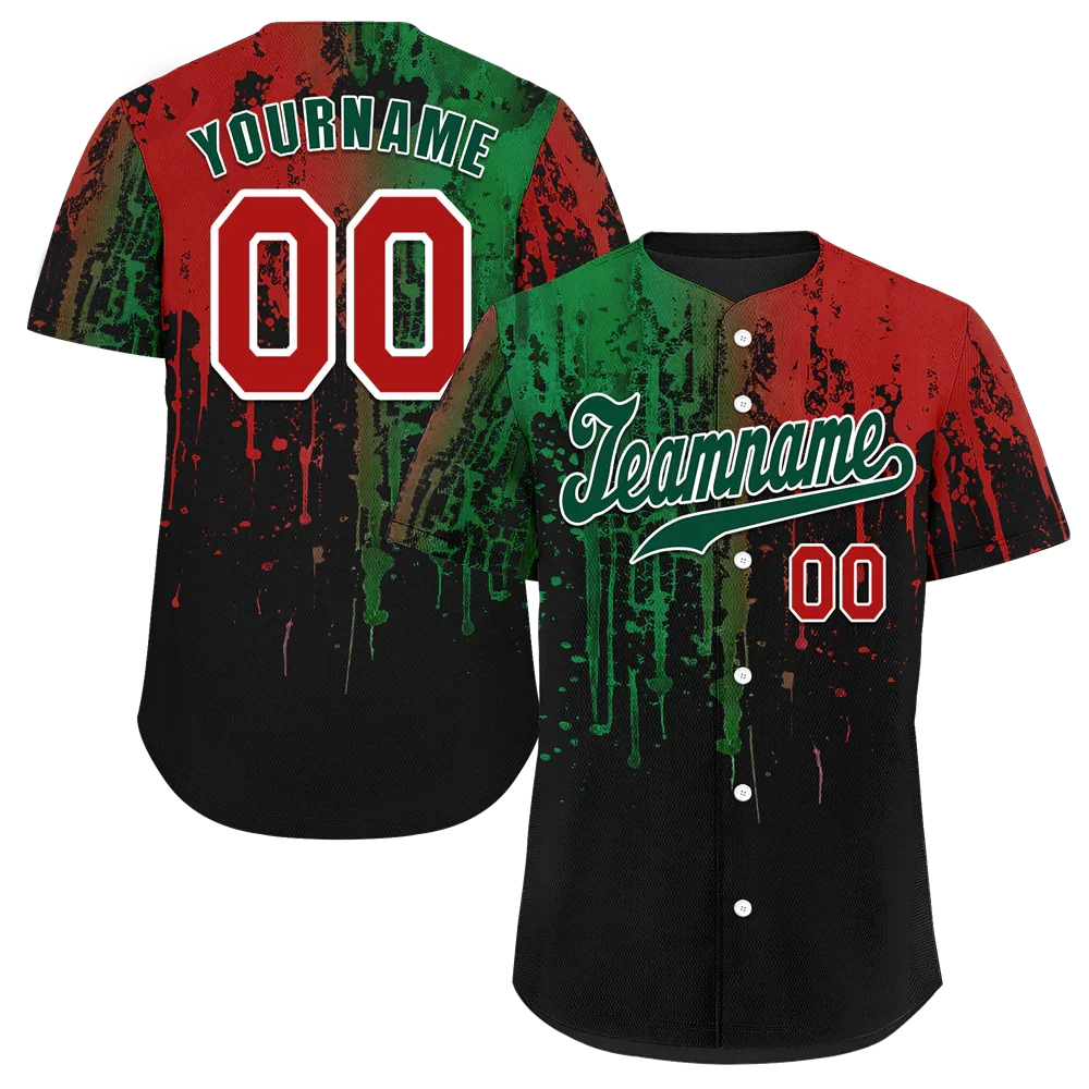 Custom Colorful Graffiti Pattern Green Authentic Baseball Jersey - Coolcustomize