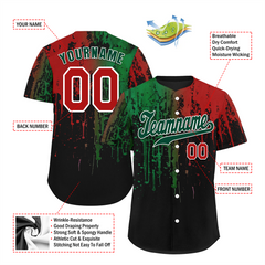 Custom Colorful Graffiti Pattern Green Authentic Baseball Jersey