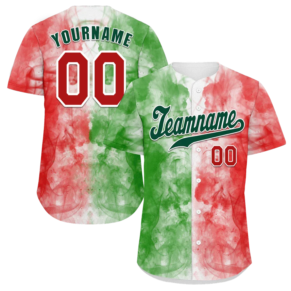Custom Green Pink Graffiti Pattern Green Authentic Baseball Jersey - Coolcustomize