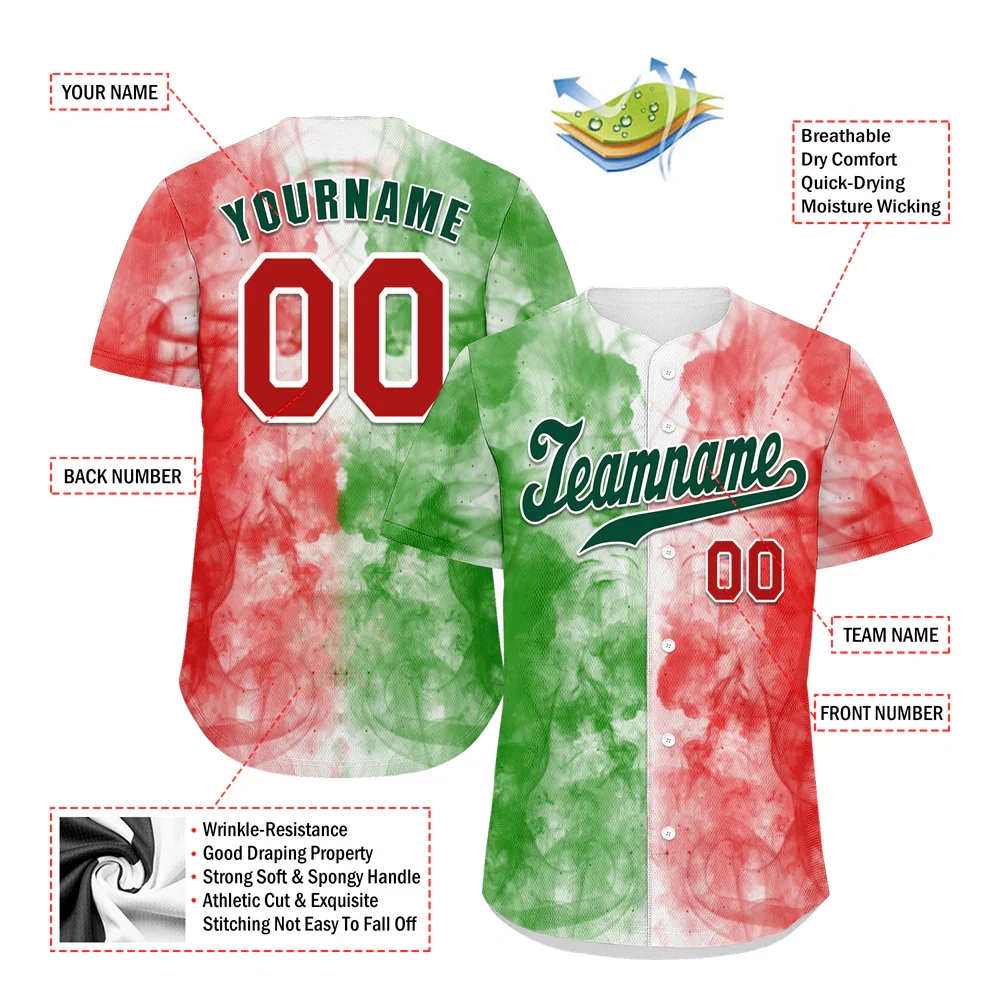 Custom Green Pink Graffiti Pattern Green Authentic Baseball Jersey - Coolcustomize