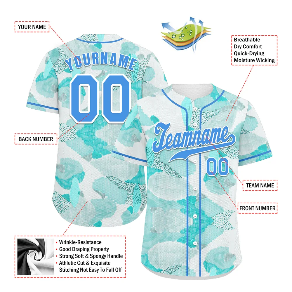 Custom Aqua Graffiti Pattern Aqua Authentic Baseball Jersey - Coolcustomize