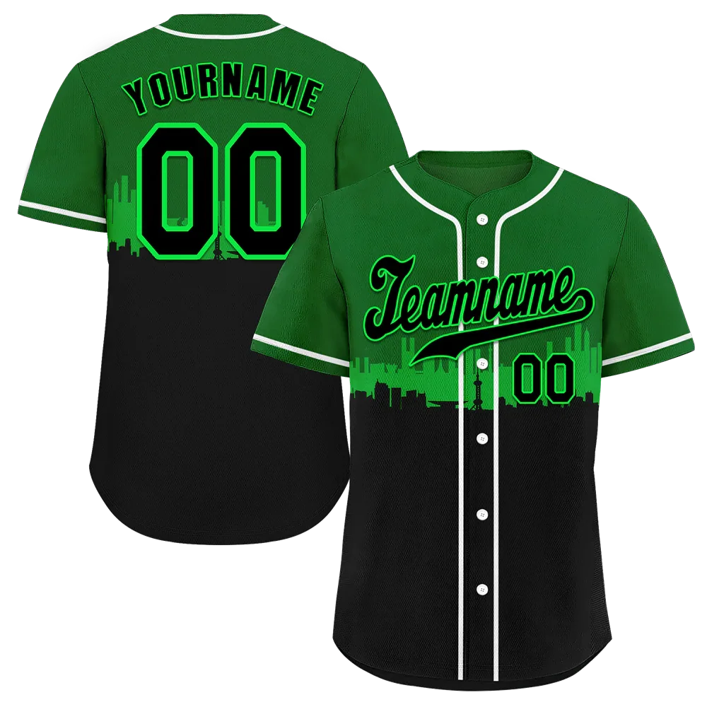 Custom Green Black City Edition Black Authentic Baseball Jersey BSBJ0a-bc0fbb9 - Coolcustomize