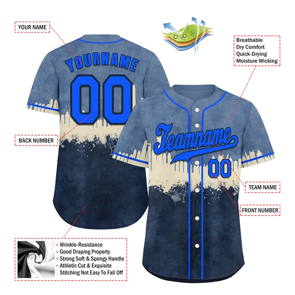 Custom Grey Black City Edition Blue Authentic Baseball Jersey BSBJ0a-bc0fbc7 - Coolcustomize