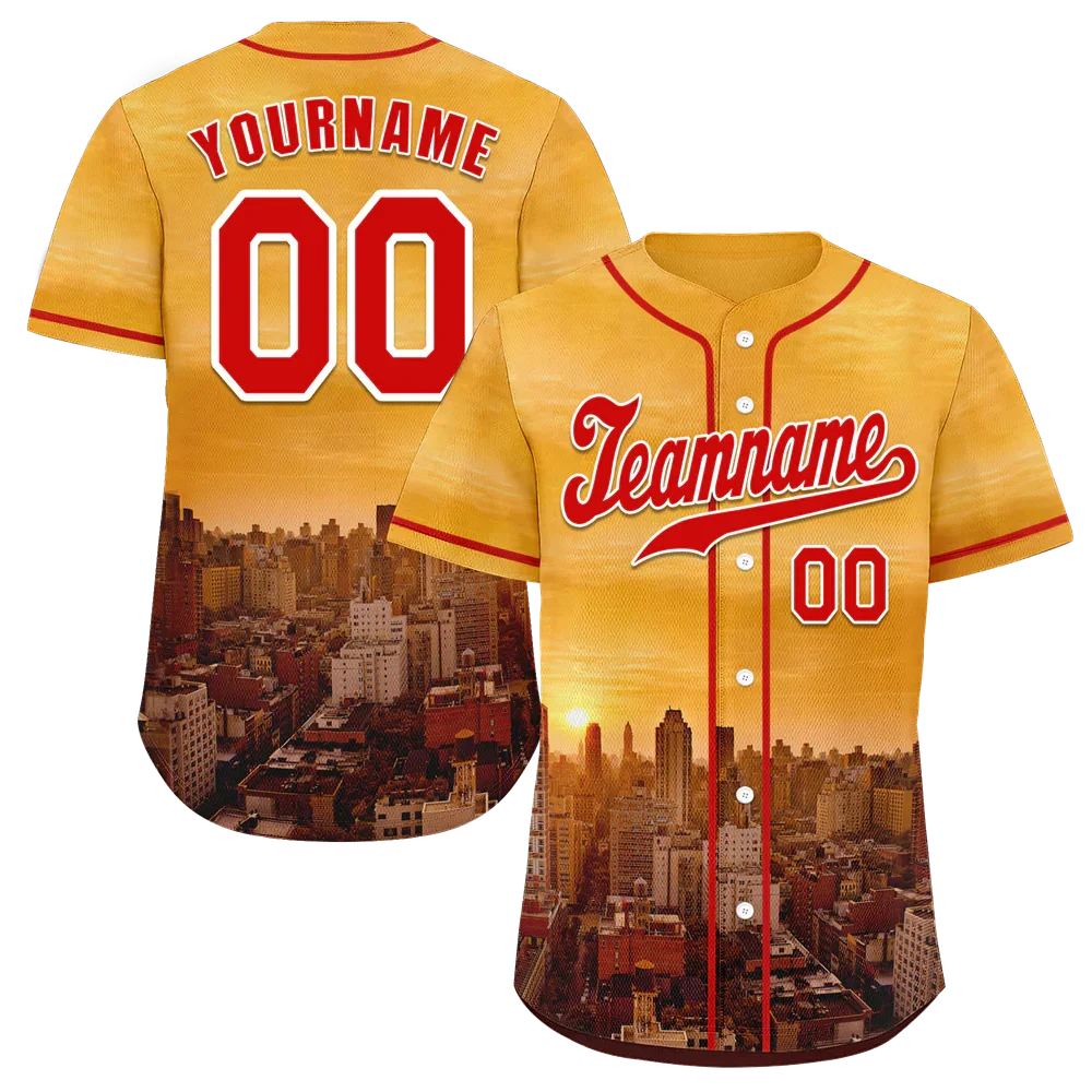 Custom Yellow City Edition Red Authentic Baseball Jersey BSBJ0a-bc0fbc8 - Coolcustomize