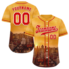 Custom Yellow City Edition Red Authentic Baseball Jersey BSBJ0a-bc0fbc8