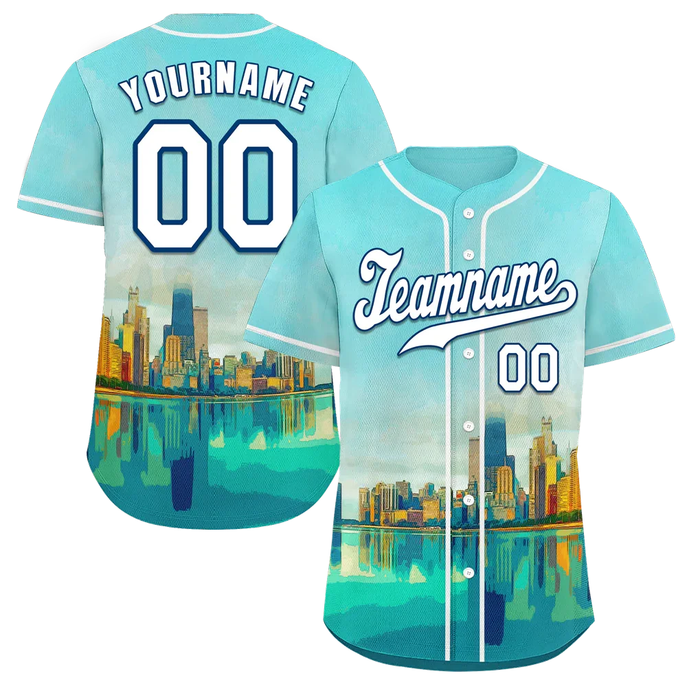 Custom Aqua City Edition White Authentic Baseball Jersey BSBJ0a-bc0fbd0 - Coolcustomize