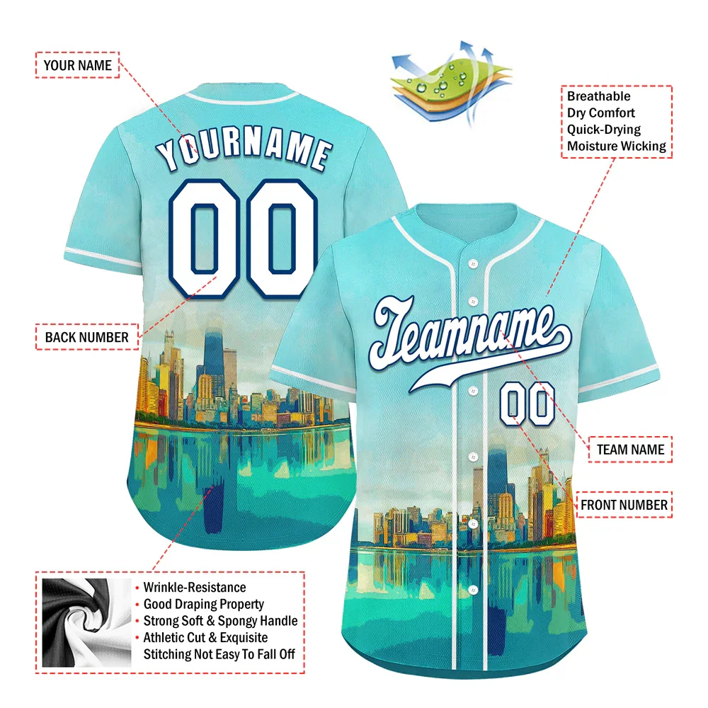 Custom Aqua City Edition White Authentic Baseball Jersey BSBJ0a-bc0fbd0 - Coolcustomize