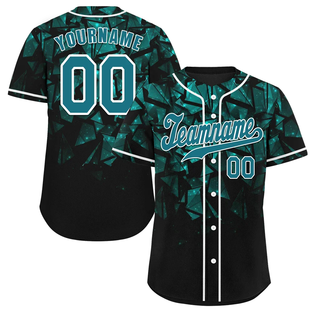 Custom Black 3D Pattern Aqua Authentic Baseball Jersey BSBJ0a-bc0fbdb - Coolcustomize