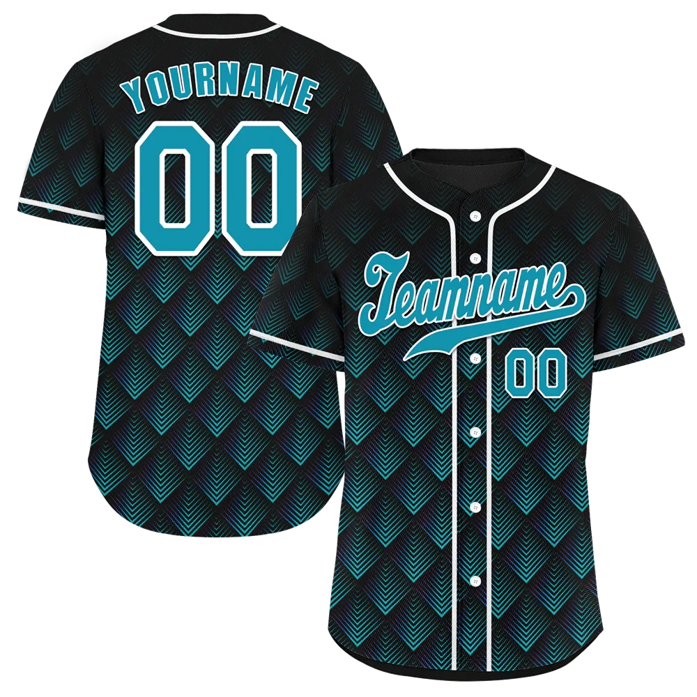 Custom Black 3D Pattern Aqua Authentic Baseball Jersey BSBJ0a-bc0fbdc - Coolcustomize