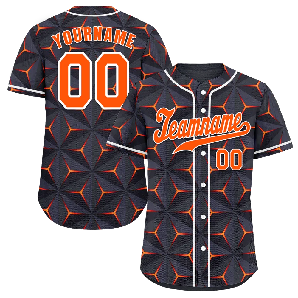 Custom Black 3D Pattern Orange Authentic Baseball Jersey BSBJ0a-bc0fbdd - Coolcustomize