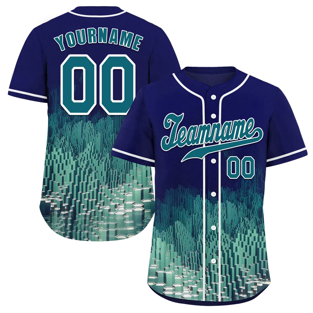 Custom Blue Aqua 3D Pattern Aqua Authentic Baseball Jersey BSBJ0a-bc0fbd9 - Coolcustomize
