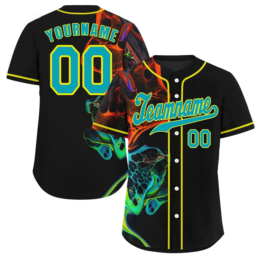 Custom Black Tie Dye Aqua Authentic Baseball Jersey BSBJ0a-bc0fbef - Coolcustomize