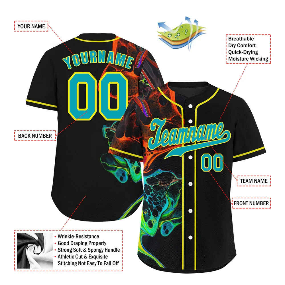 Custom Black Tie Dye Aqua Authentic Baseball Jersey BSBJ0a-bc0fbef - Coolcustomize
