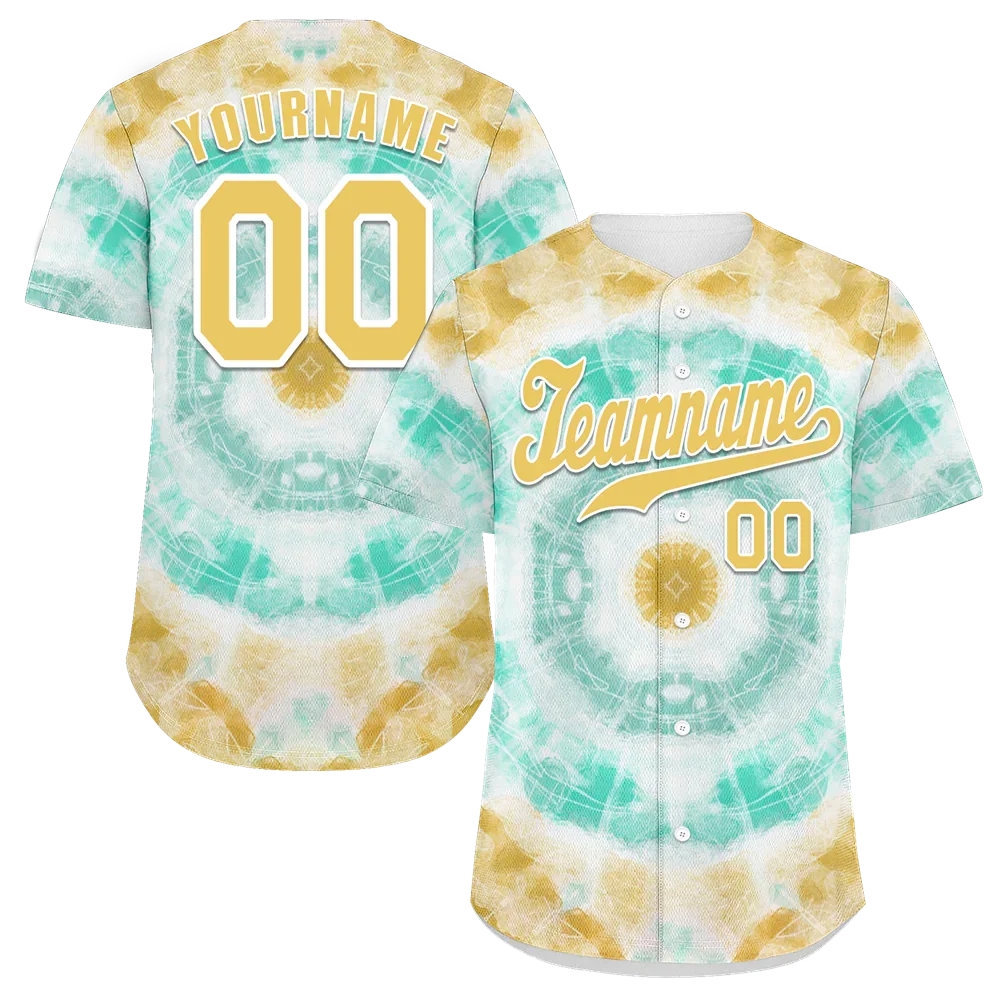 Custom Orange Aqua Tie Dye Orange Authentic Baseball Jersey BSBJ0a-bc0fbe8 - Coolcustomize
