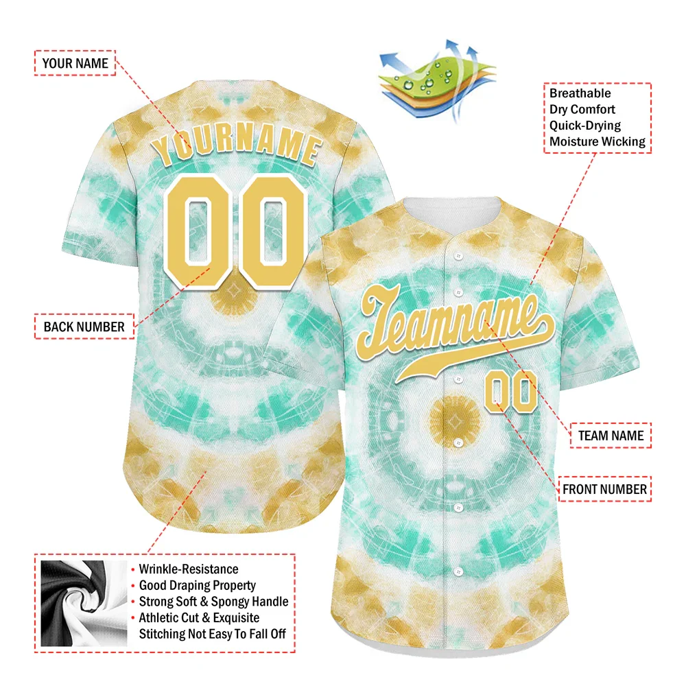 Custom Orange Aqua Tie Dye Orange Authentic Baseball Jersey BSBJ0a-bc0fbe8 - Coolcustomize