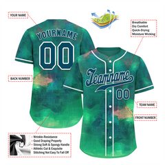 Custom Green Tie Dye Green Authentic Baseball Jersey BSBJ0a-bc0fbe9