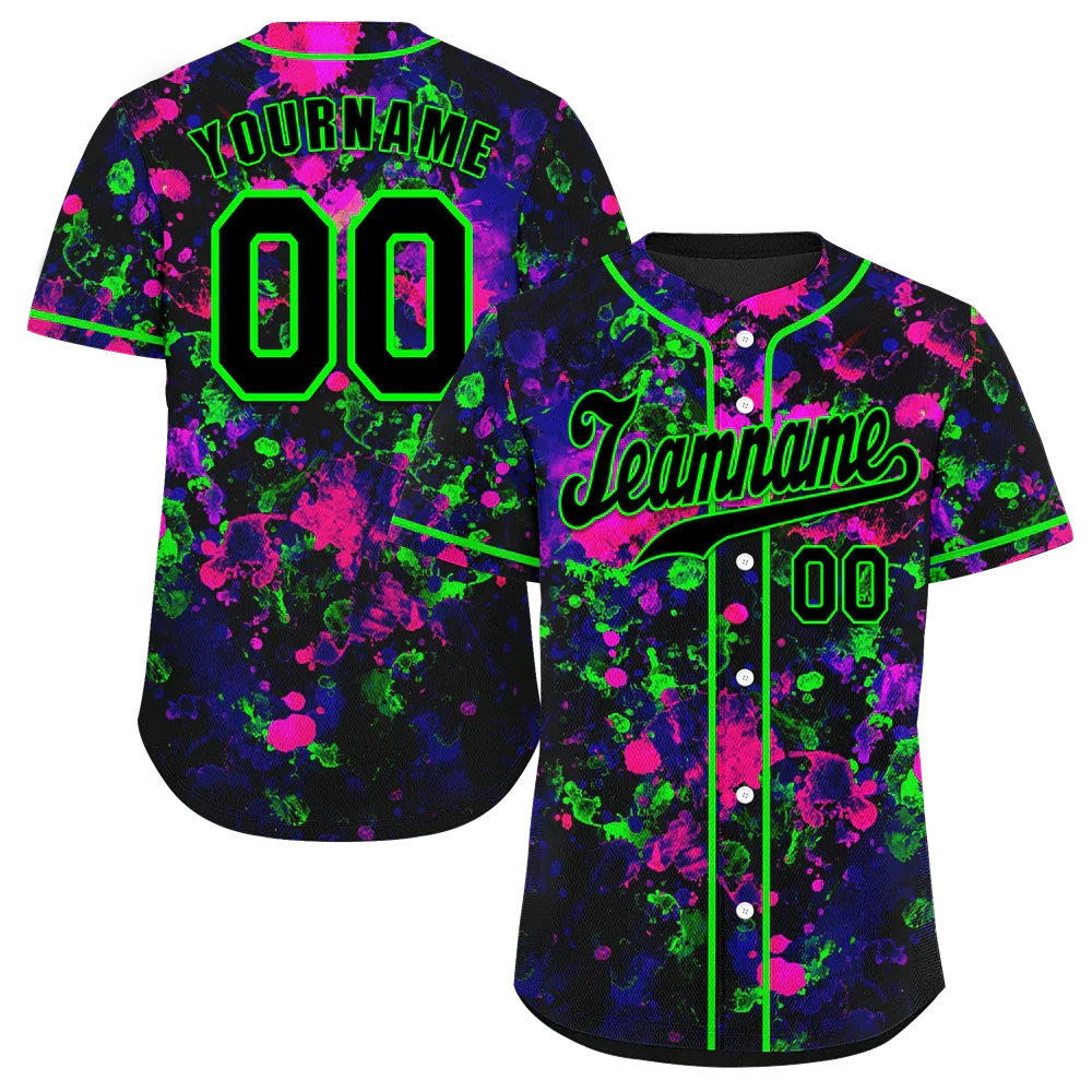 Custom Black Red Tie Dye Black Authentic Baseball Jersey BSBJ0a-bc0fbf0 - Coolcustomize