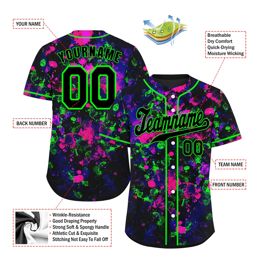 Custom Black Red Tie Dye Black Authentic Baseball Jersey BSBJ0a-bc0fbf0 - Coolcustomize