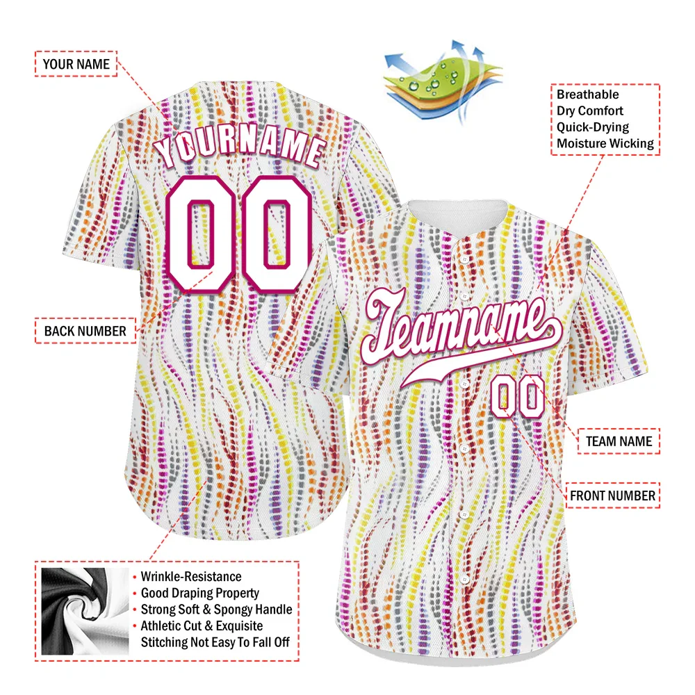 Custom Yellow Purple Tie Dye White Authentic Baseball Jersey BSBJ0a-bc0fbfc - Coolcustomize