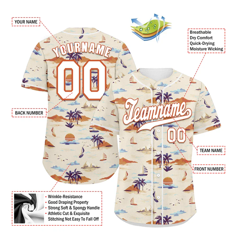 Custom Orange Hawaii White Authentic Baseball Jersey BSBJ0a-bc0fbf8 - Coolcustomize