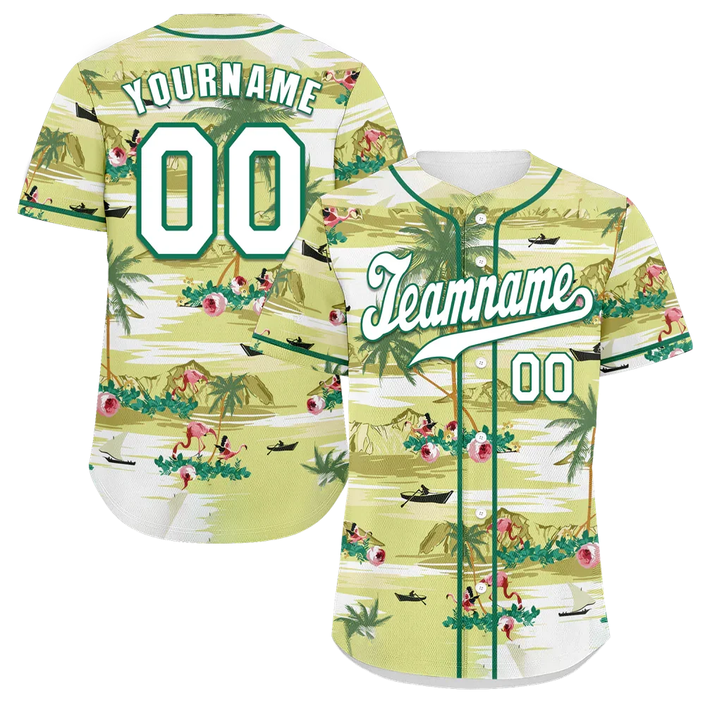 Custom Yellow Hawaii White Authentic Baseball Jersey BSBJ0a-bc0fbf9 - Coolcustomize