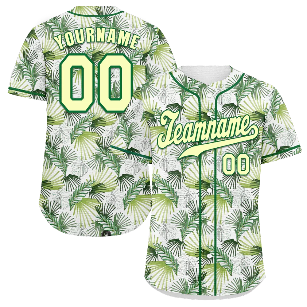 Custom Green Hawaii White Authentic Baseball Jersey BSBJ0a-bc0fb70 - Coolcustomize
