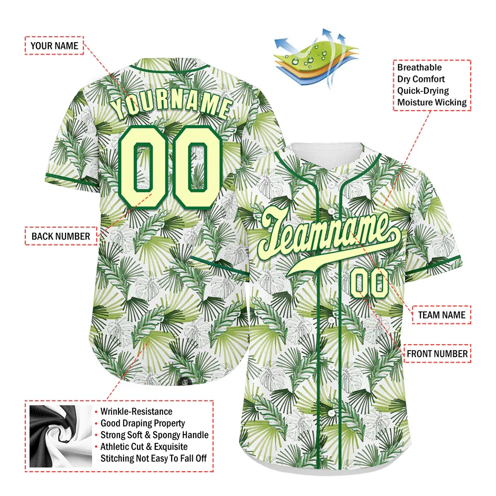 Custom Green Hawaii White Authentic Baseball Jersey BSBJ0a-bc0fb70 - Coolcustomize