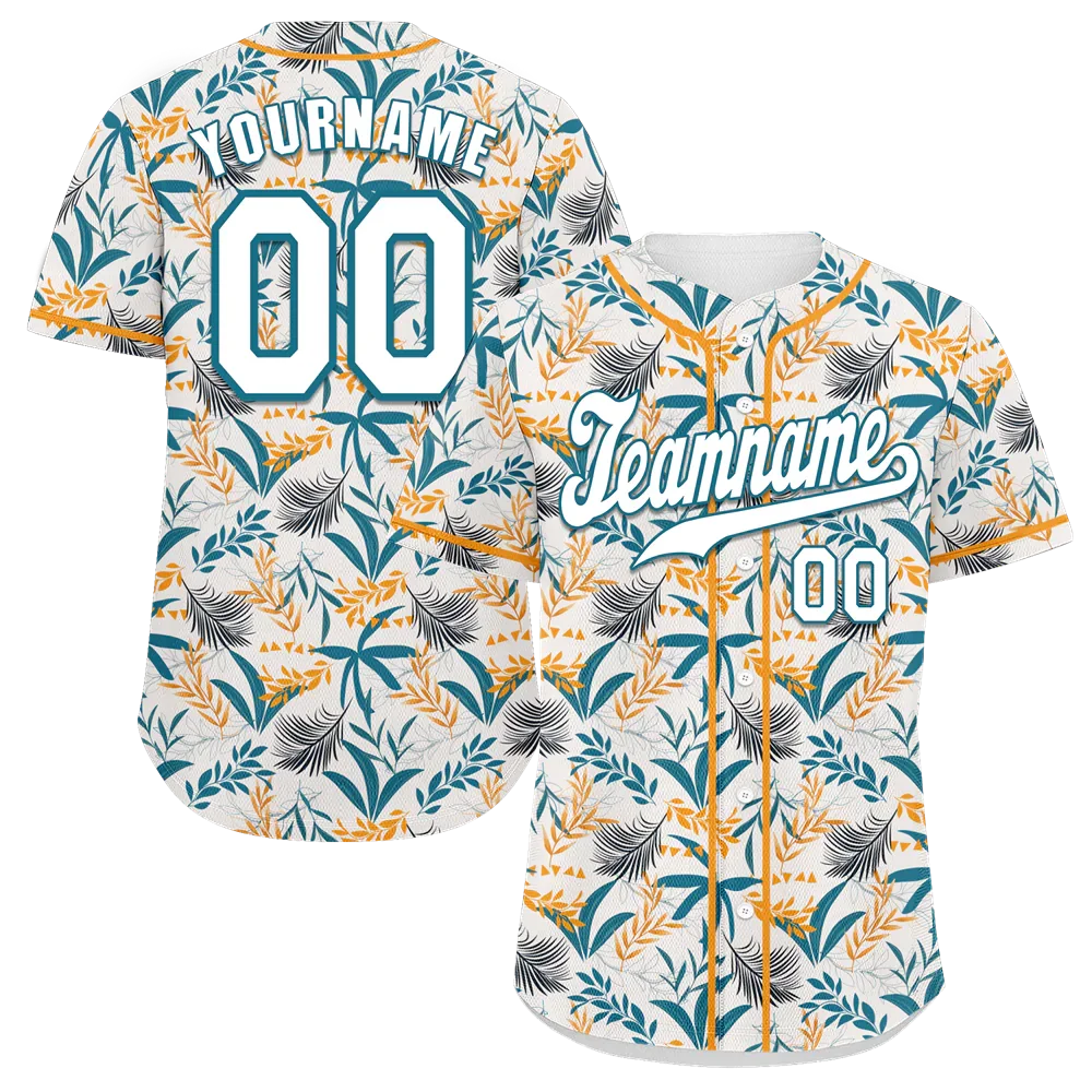 Custom Orange Aqua Hawaii White Authentic Baseball Jersey BSBJ0a-bc0fb7a - Coolcustomize