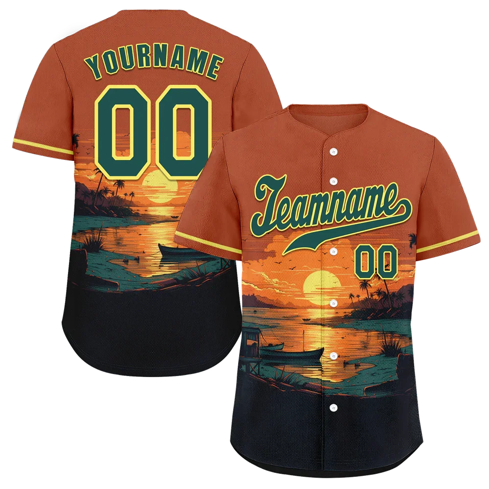 Custom Orange Black Hawaii Green Authentic Baseball Jersey BSBJ0a-bc0fb7f - Coolcustomize