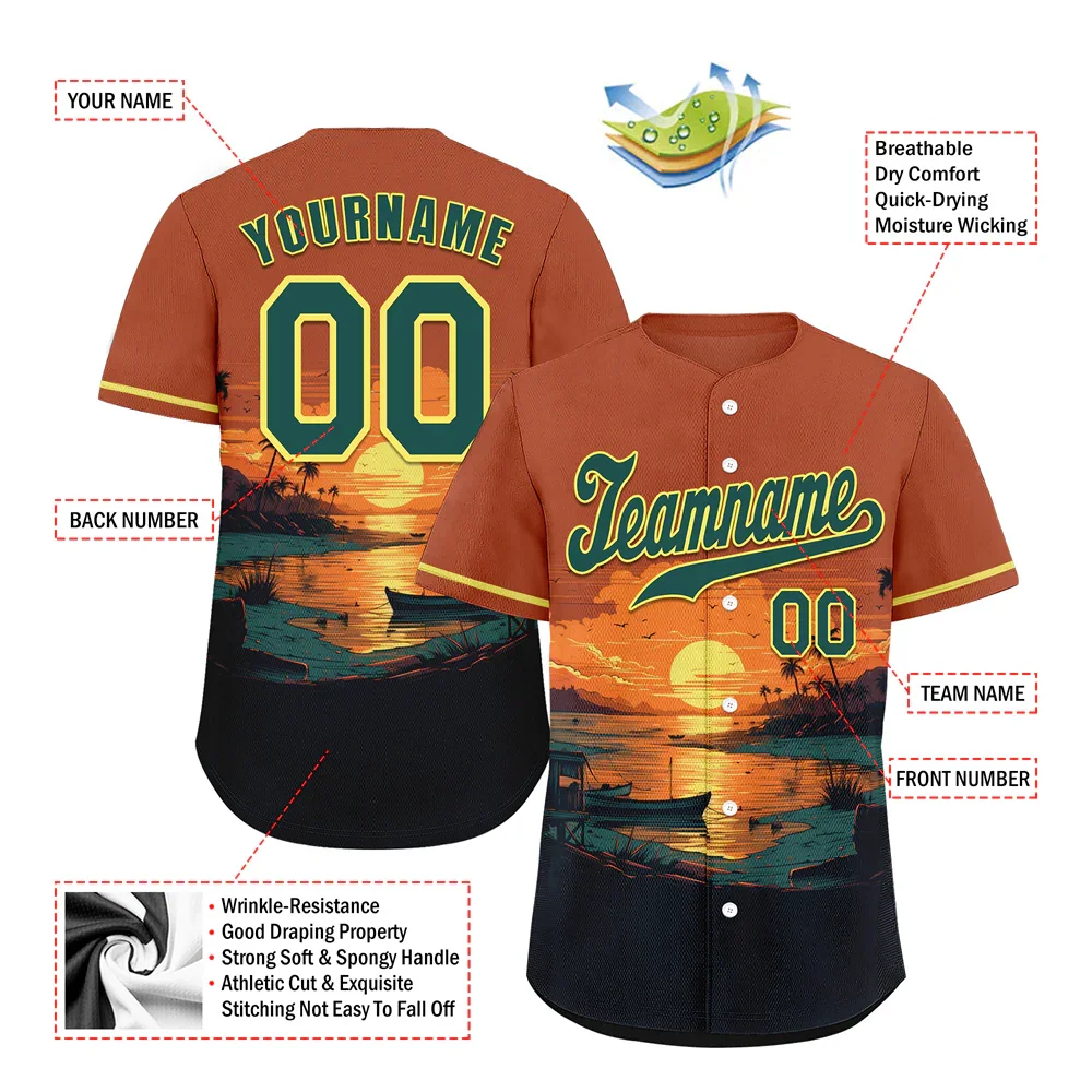 Custom Orange Black Hawaii Green Authentic Baseball Jersey BSBJ0a-bc0fb7f - Coolcustomize
