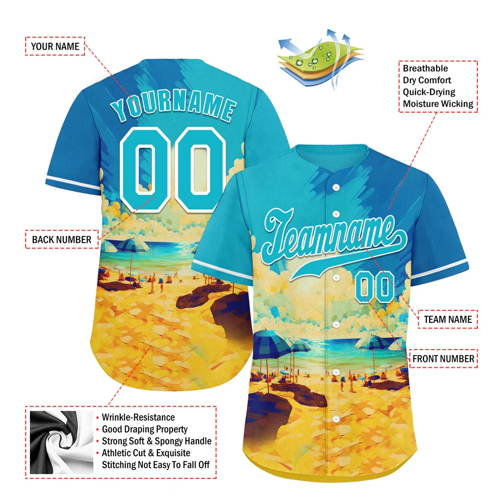 Custom Aqua Orange Hawaii Aqua Authentic Baseball Jersey BSBJ0a-bc0fb77 - Coolcustomize