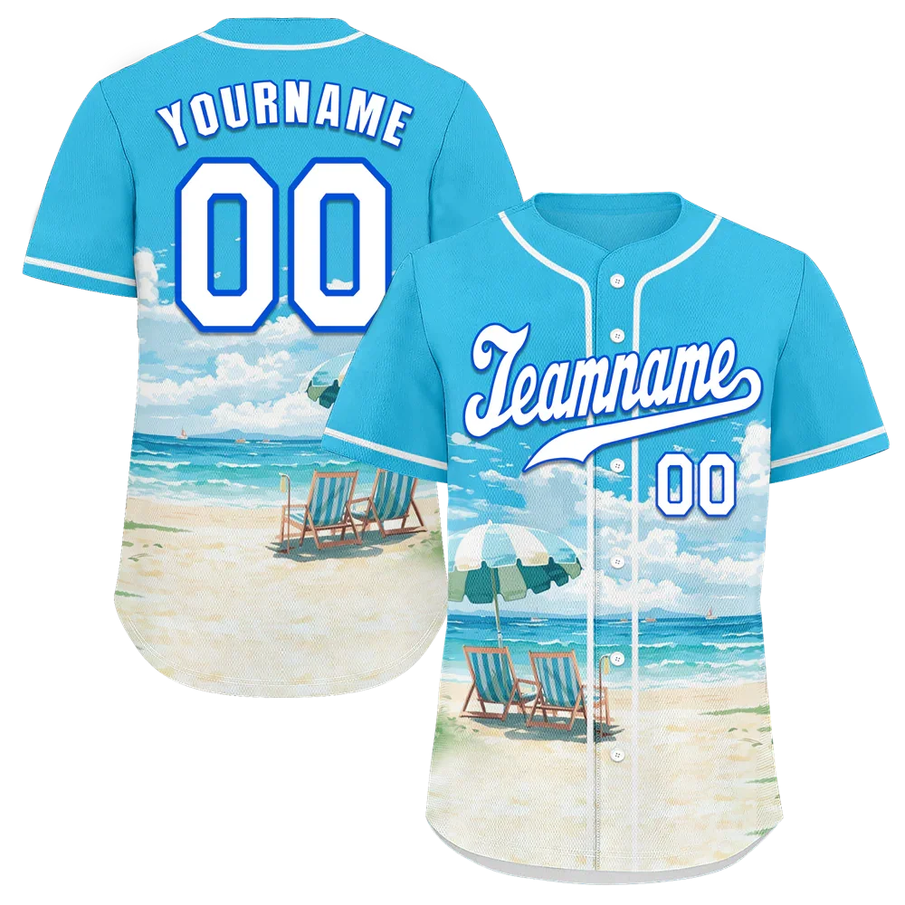 Custom Aqua Hawaii White Authentic Baseball Jersey BSBJ0a-bc0fb79 - Coolcustomize