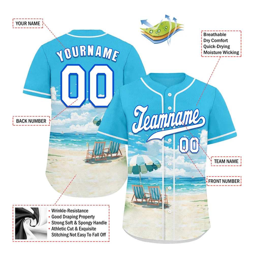 Custom Aqua Hawaii White Authentic Baseball Jersey BSBJ0a-bc0fb79 - Coolcustomize
