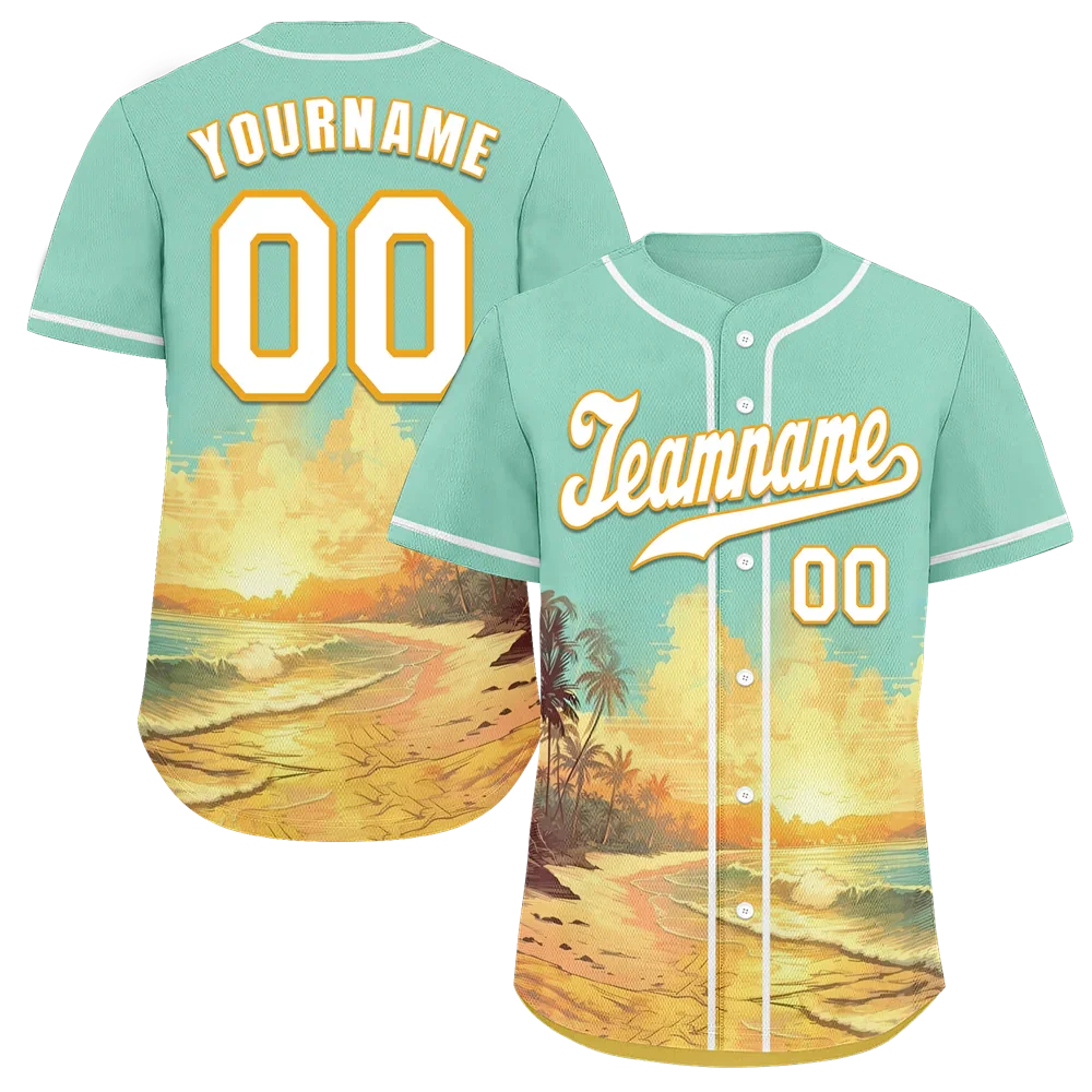 Custom Aqua Orange Hawaii White Authentic Baseball Jersey BSBJ0a-bc0fb80 - Coolcustomize