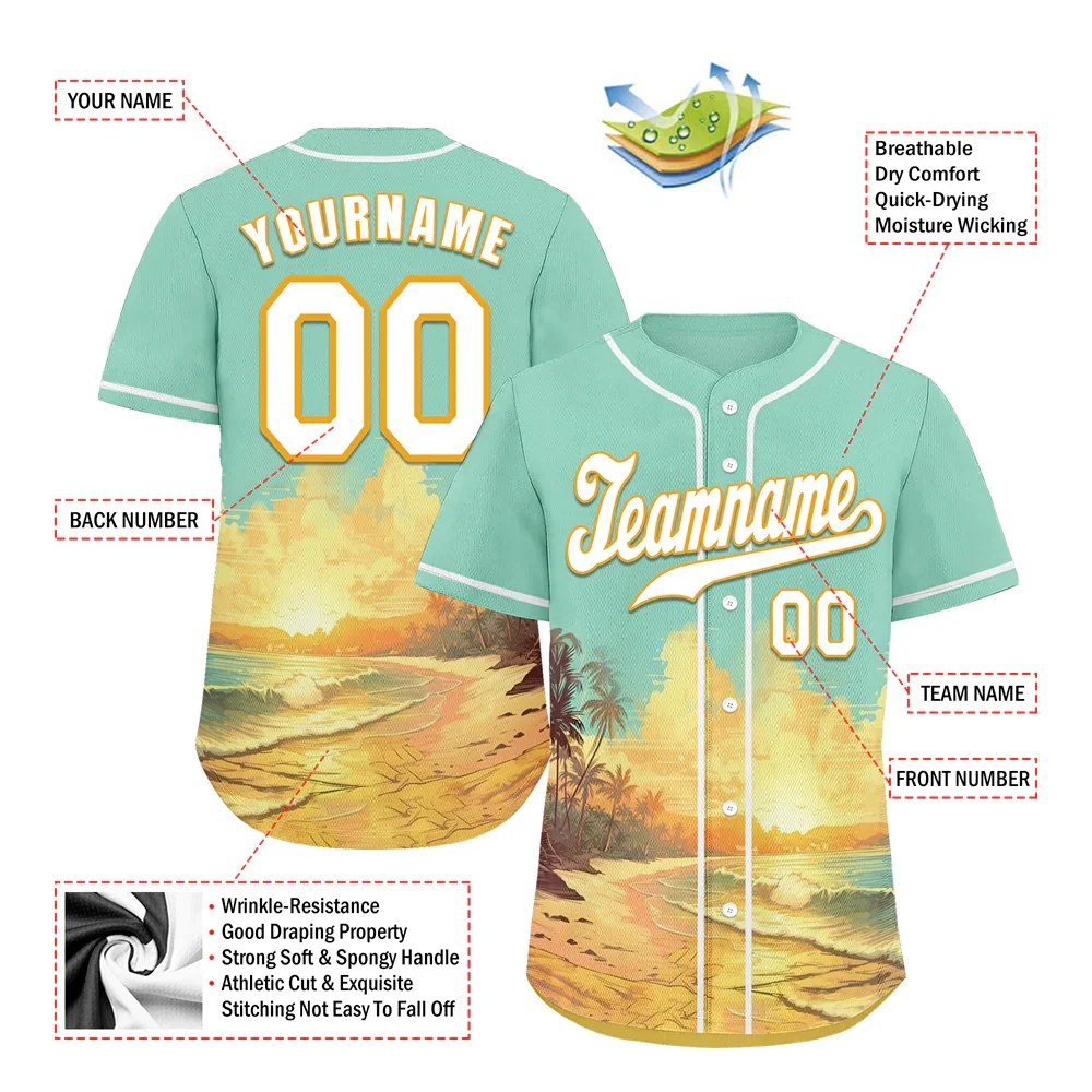 Custom Aqua Orange Hawaii White Authentic Baseball Jersey BSBJ0a-bc0fb80 - Coolcustomize