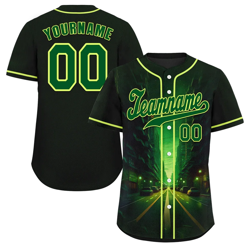Custom Black Green Drift Fashion Green Authentic Baseball Jersey BSBJ0a-bc0fb8b - Coolcustomize