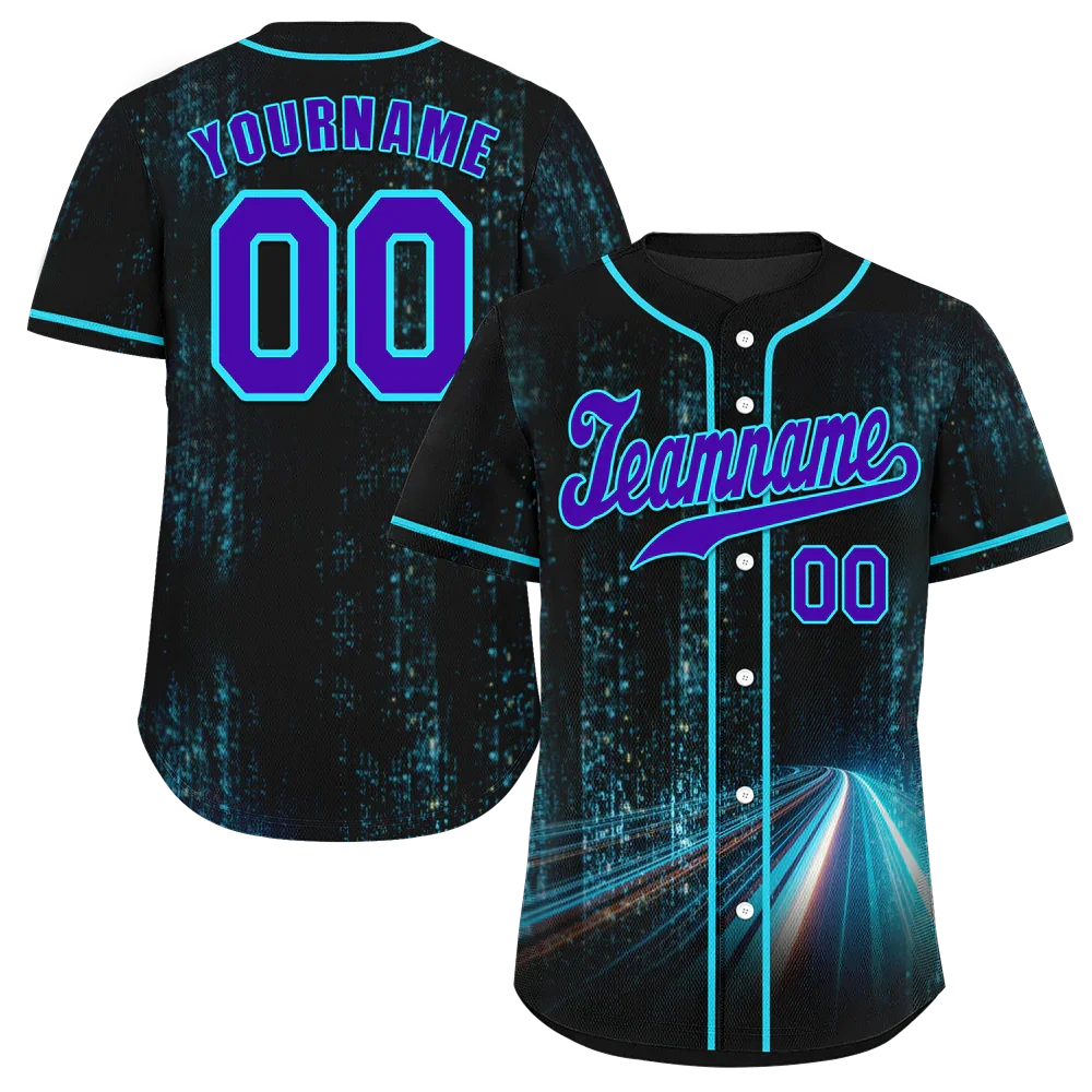 Custom Black Aqua Drift Fashion Blue Authentic Baseball Jersey BSBJ0a-bc0fb89 - Coolcustomize