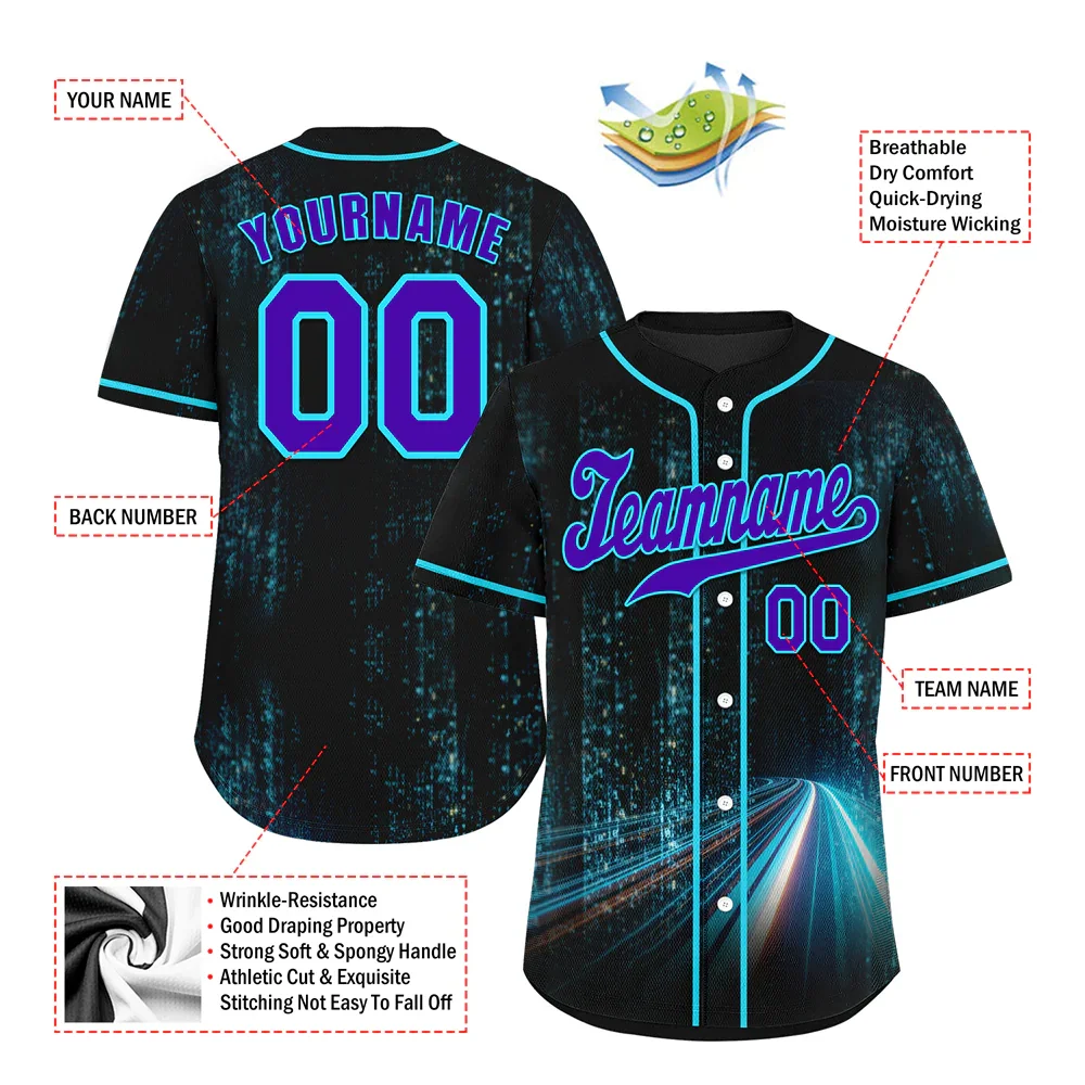 Custom Black Aqua Drift Fashion Blue Authentic Baseball Jersey BSBJ0a-bc0fb89 - Coolcustomize