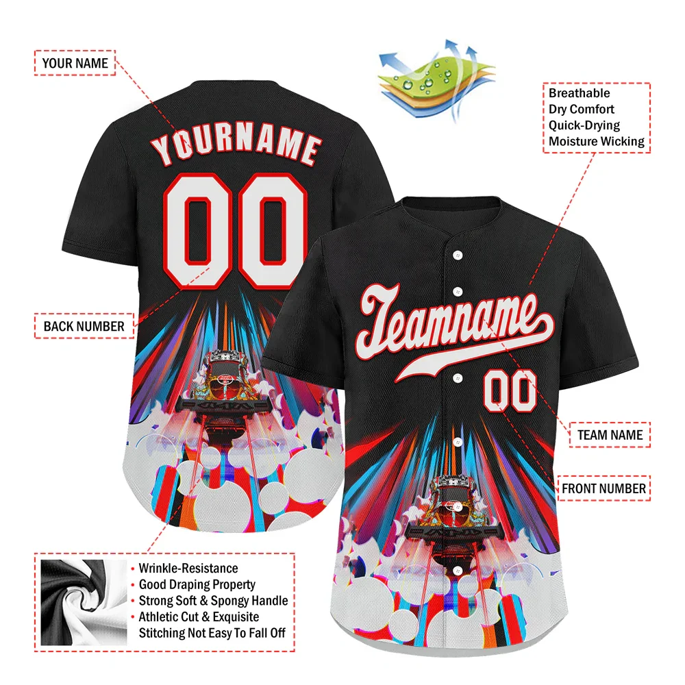 Custom Black White Drift Fashion White Authentic Baseball Jersey BSBJ0a-bc0fb90 - Coolcustomize