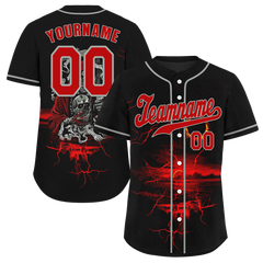 Custom Black Red Skull Fashion Red Authentic Baseball Jersey BSBJ0a-bc0fb9a